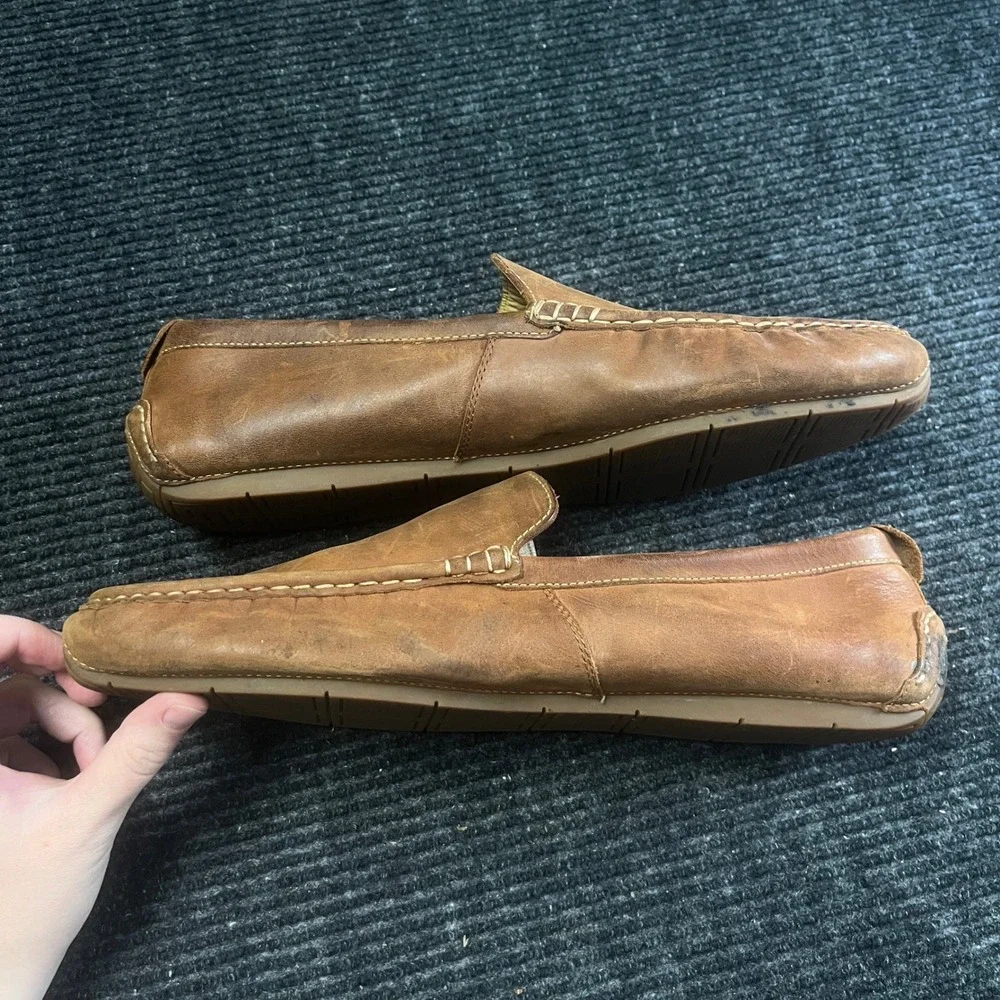 Cole Haan Grant Driver Loafers Mens 12 Brown Leather Moc Toe Slip On C11401